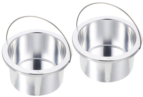 HOOTNEE 2 Stück Wachsschmelztopf Aluminium Innentöpfe für Haarentfernung Wax Warmer Kompakt Leicht zu Reinigen mit Hitzebeständigem Griff für Salon Spa und DIY Waxing Zuhause