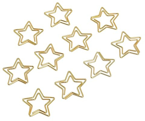 ANGGREK 100 Stück Stern-Büroklammern, Rostbeständiges Metall mit Rutschfestem Beschichtungsverfahren, Niedliches Kleines Exquisites Design für Büro, Schule, Scrapbooking und