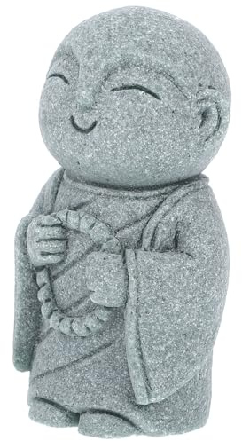 SHINEOFI Small Buddha Ornament with Intricate Retro Design Made from Bluestone Sand for Peaceful Ambiance, for Shelf and Garden Landscape Decoration, Buddha Statue for Home and Outdoor Use