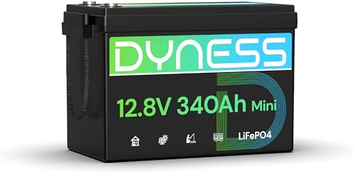 Dyness LiFePO4 Batería de Litio 12V 340Ah con BMS de 200A, 4352Wh para Ciclo Profundo en Marina/RV, Ideal para Solar, Overland/Furgonetas y Fuera de la Red