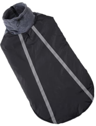 TOBBOMEY Winterhundemantel für Große Hunde Verdickte Outdoor Hundejacke aus Atmungsaktivem Polyester mit Reflektierenden Streifen Leichte und Warme Hundebekleidung für Regen und Kalte Tage