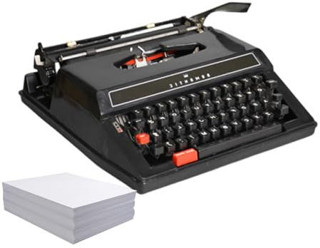 Klassische Schreibmaschine Alt Schreibmaschine Geschenkidee Manuelle Schreibmaschine Retro Für Weihnachten Und Geburtstag(Black)