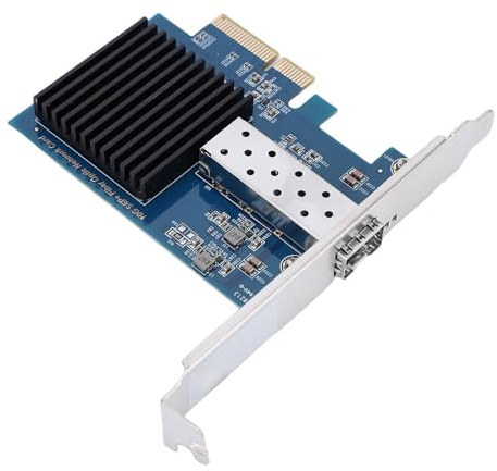 VBESTLIFE Carte NIC PCIe X4 10 Gbit/s, Carte Réseau Fibre Optique avec Port SFP Unique, Prise en Charge du Poste de Travail Wins Server Linux