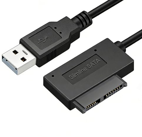 13-stifts USB 3.0 till SATA 7+6 adapterkabel för bärbar dator slimline CD/DVD-spelare, extern Sata till USB-drivrutinsfri omvandlare, stabil kontakt för säkerhetskopiering av data