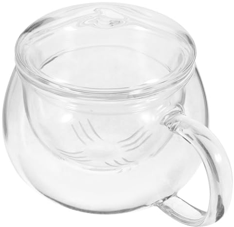 GOOHOCHY 1juego Taza de Té con Filtro y Tapa Vaso de Agua y Café de Vidrio Resistente al Calor para Uso el Hogar y Oficina