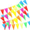 50M Banderines de Tela, ZoneYan 100 Guirnalda Triangulos, Banderolas Fiesta Decorativas, Bunting Banner, Banderín Multicolor, para el Partido Jardín al Aire Libre y Otras Fiestas (S-50m)