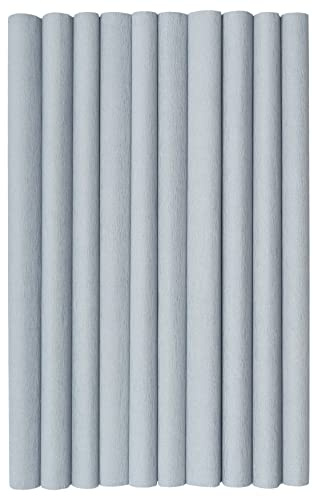 Krepppapier 50x200 cm Crepepapier für Handwerke, Kräuselpapier zur Dekoration, Schulpapier, Rollenpapier Elastizität, nicht abfärbende Farben, grau 10er Pack