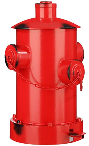 Hoolerry Poubelle rétro créative en fer forgé avec seau intérieur de grande capacité pour intérieur et extérieur - Poubelle à pédale pour parc, jardin, cuisine - Rouge - Taille M