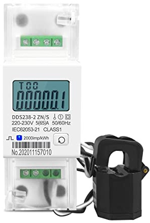 PAKLIF Compteur d'énergie Intelligent Split à Phase Unique CT Rail de Din à Fonction Muliti Kwh Watt Hour Energy Metter Monitor KWH Meter Wattmeter Compteur électrique
