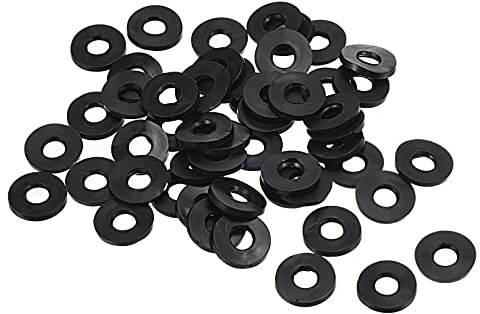 PATIKIL M6 Caoutchouc Plat Rondelle, 60 Paquet 5mm ID 13mm OD Étanchéité Entretoise Joint Anneau pour Robinet Tuyau Eau Tuyau Fixation Boulon,Noir