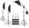 Set Softbox per studio fotografico, Andoer, 3 x 50 x 70 cm, Softbox con 3 lampade fotografiche da 135 W, treppiedi per luce da 2 m, braccio braccio per YouTube, Tiktok, riprese video, ritratti,