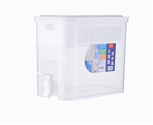 SYALEO Fria Dispensador de Bebidas de plástico Dispensador de Bebidas de Gran Capacidad con Grifo Refrigerador Dispensador de Agua para Cocina Fiesta en casa Bar Boda Garrafa de Agua