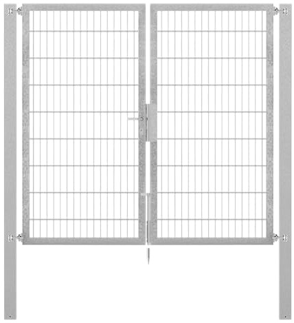 Alberts 636524 Doppeltor Flexo Plus mit Zubehör | verschiedene Breiten und Höhen | Pfostenstärke 100 x 100 mm | feuerverzinkt | Breite 200 cm | Höhe 180 cm