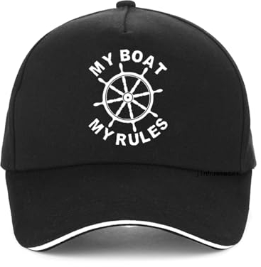 TONFON Baseballkappe My Boat My Rules Print Baseballkappe für Männer und Frauen Captain Skipper Print Unisex Baseball Beanie Boat Yacht Sun Geschenk Sommer Snapback