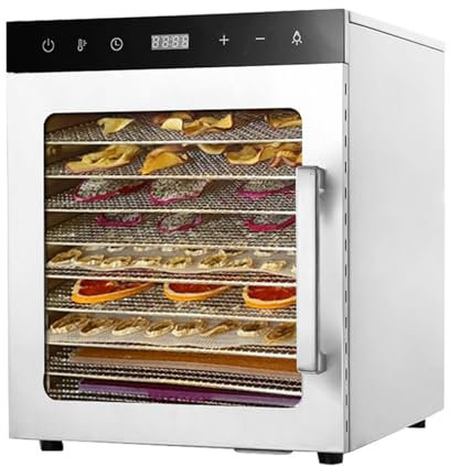 Commercial Grade Dehydrator Machine, Food Dehydrator 10/12 Tier Fruit Dryer Meat Drying Machine 800W With Adjustable Temperature Control From 30-90°C, Removable Trays, For Jerky, Meat(Size:10th floor)