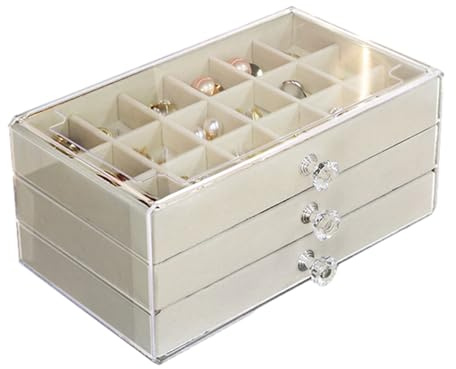 Ristyur Joyero con cajones, marco acrílico, multifuncional, almacenamiento de joyas, multicapa, organizadores tipo cajón para pulseras, gemelos, collares