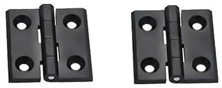 Bisagras plegables para puertas, paquete de 2 bisagras de marco de perfil de aluminio industrial de aleación de aluminio de tres colores, 4 x 4 cm, color negro