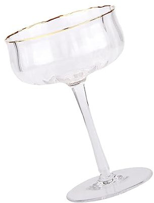 Zerodeko Copa De Cóctel De Cristal Diseño De Rayas Verticales Para Fiestas Bebidas y Uso Diario Como Cristalería Hogar