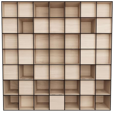 Schroeder Diffuseur « QRD 2D N7 » | Panneau 2D Schroeder QRD en bois 50 x 50 cm | Diffuseur acoustique en bouleau contreplaqué | Panneau acoustique (épaisseur 110 mm)