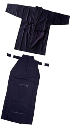 Oshhni Conjunto de Uniforme de Kendo japonés, Traje de Kendo Transpirable, Traje de Artes Marciales, Azul y Azul, 170CM