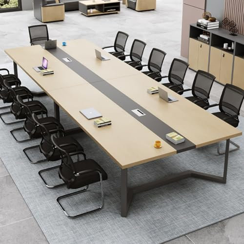 HOLGVE Konferenztisch, Großer Besprechungstisch, 110,2 Zoll/280 cm Seminar- Und Schulungstisch, Bietet Platz for 8–10 Personen, Nur Tisch