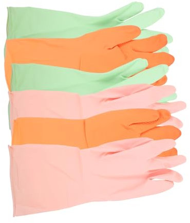 Warmhm Wiederverwendbare Geschirrspülhandschuhe 3 Paar Geschirrspülhandschuhe Zum Reinigen Ölbeständig Weich