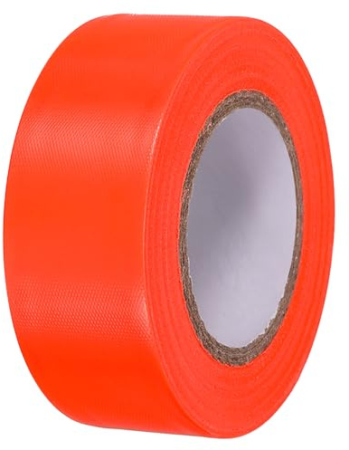 PATIKIL Cinta de señalización 1.2 x300', Cinta de marcado de neón de PVC no adhesiva para límites de estudio de árboles en senderos al aire libre, naranja