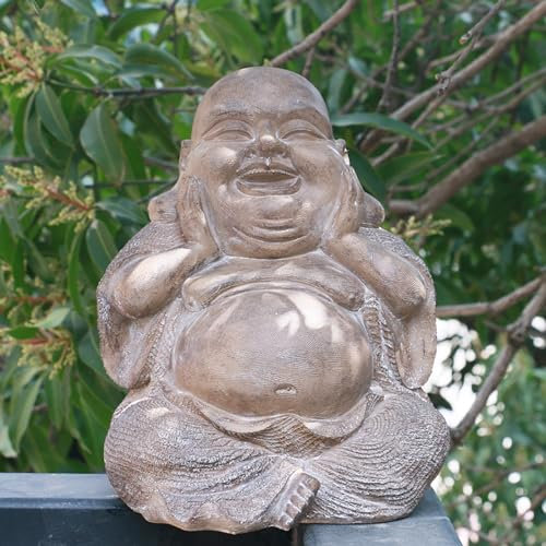 Buddha Lachende Buddha-Statue, Gartendekoration for den Außenbereich, chinesische Feng Shui Maitreya Buddha-Gartenstatuen for den Außenbereich, lachende Buddha-Figur for Glück und Reichtum, natürlich