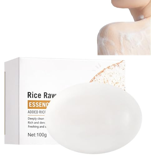 Rostblant Jabón de Arroz, Jabón de Arroz Natural Hecho a Mano, Baño Limpiador Limpieza Profunda, Jabón de Arroz Hidratante Cara y Cuerpo
