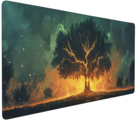 Fantasie Baum Mauspad XXL, Großes Mousepad 700x300x3mm rutschfeste Schreibtischunterlage, Präzises und langlebiges Large Mouse pad, Improved Precision rutschfeste Gummibasis, für Mauspad Office k-194