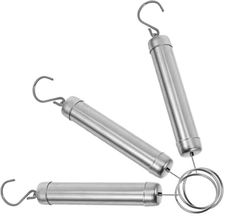 GLEAVI 3 Pezzi bilancio primaverile strumento di pesatura portatile bilancia compatta bilancia portatile scala primaverile del mercato da viaggio Acciaio inossidabile Argento