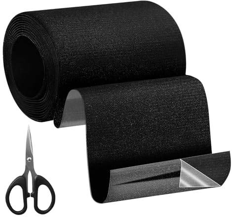 Acsatont Ruban de Réparation en Tissu Noir, 10x200 cm pour Toile, Auvent, Réparation de Meubles, Imperméable et Lavable, Ruban Adhésif Super Fort, Stickers de Colle de Réparation de Surface