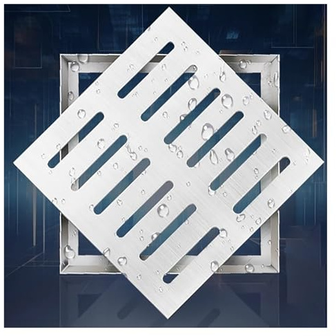 YLLFFLL Grille caniveau Couvercle De Drain Extérieur Carré en Acier Inoxydable, Grille De Caniveau Amovible avec Cadre pour Bassin De Récupération D'égout(40x40x3cm(15.7x15.7x1.2in))