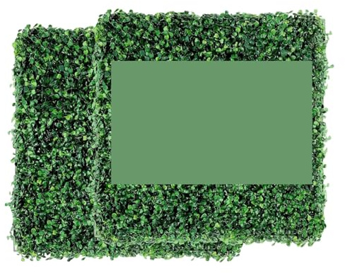 IRFHDCX 36 paneles de pared de hierba, paneles de pared de seto de boj, telón de fondo de pared de césped artificial con 100 bridas de cremallera