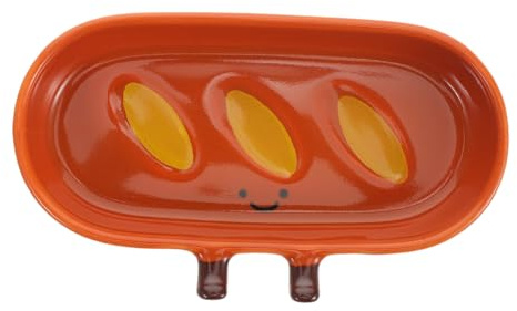 Amosfun Ciotola da Salsa in Ceramica a Forma di Baguette, Piccolo Piattino Creativo per Condimenti, Facile da Pulire, per Snack e Cucina di Casa