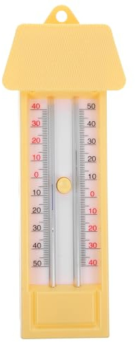 SHINEOFI Thermomètre Unités Fahrenheit Celsius en et Enregistre Double Affichage pour Plastique Abs Beige Température Maximale et Minimale Serrage Extérieur Intérieur