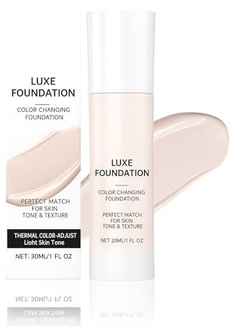 Colour-Adjusting Liquid Foundation Makeup, Pale Beige, 30 ml, 1 Bottle | Capped dispenser design, adaptable base shade, for daily make-up routines and preparing an even-looking complexion