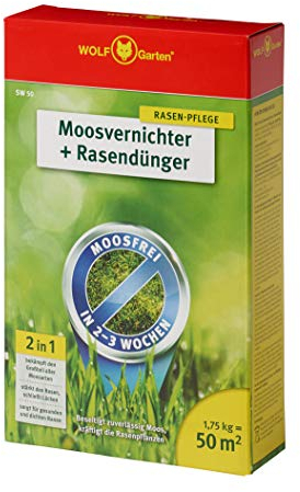 WOLF Garten WOLF-Garten - Moosvernichter und Rasendünger - SW 50 - 1,75 kg für 50 m² - 3841010, rot