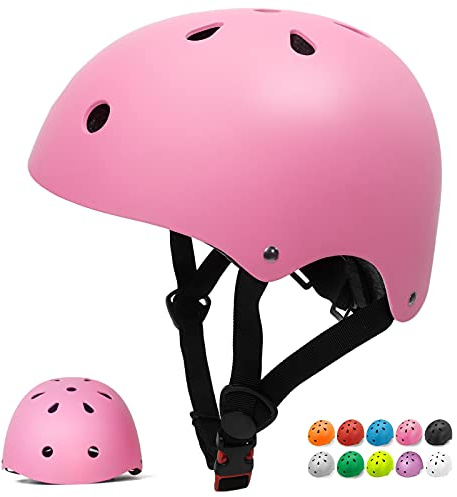Glaf Toddler Helmet for 2-8 Years Kids Bike Helmets Baby Girls Boys Multi-Sport Adjustable Skateboard Bicycle Helmet Lightweight 4 Sizes for Toddlers (Pink, Small: 20.08-21.26 / 51cm-54cm)