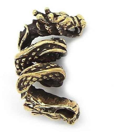 Dragons Viking Celtic Beard Hair Bead (6mm hole, made from Solid Bronze)