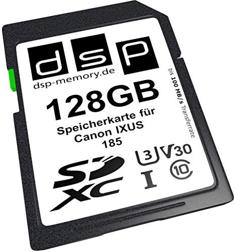 DSP Memory Scheda di memoria professionale V30 da 128 GB per fotocamera digitale Canon IXUS 185