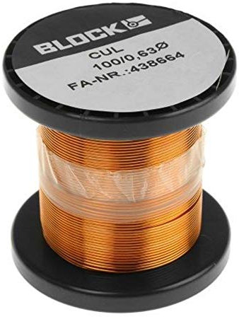 Block Kupferlackdraht Basteldraht Schmuckdraht Kupferdraht Kupfer-lackdraht Wickeldraht Kupfer Draht Cul 100/0.63