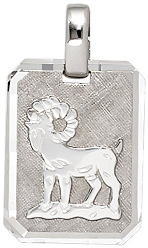 Jobo Sternzeichen-Anhänger Widder aus 925 Sterling Silber eckig