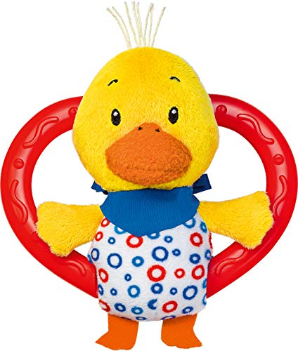 Ravensburger ministeps 4160 Rassel-Entchen, Babyrassel, Greifling mit Beißring, Baby Spielzeug ab 3 Monate