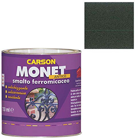Colorificio Carson Monet Antico Smalto Ferromicaceo Anticorrosivo Antichizzante Vernice Specifico Per Ferro E Ferro Battuto Come Cancelli Ringhiere Recinsioni Lampioni (1000 - GRIGIO SCURO)