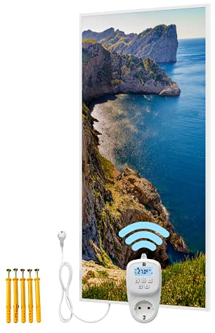 BR Bringer Bild Infrarotheizung mit Rahmen 1000 Watt - Bildheizung mit UV Druck - 60x120x1,8cm - Mallorca, Spanien