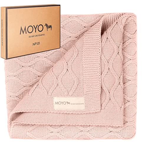 MOYO Babydecke Sanftes Rosenholz I 75x100cm I Atmungsaktive Kuscheldecke aus 100% GOTS-Bio-Baumwolle I Weiche Baby-Bettdecke für Junge & Mädchen I Baumwolldecke Geburt