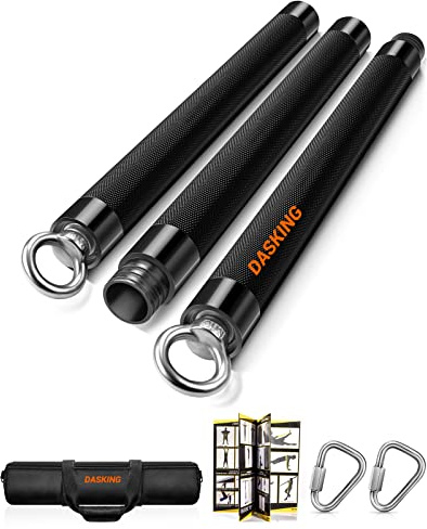 DASKING Fitnessbänder Widerstandsbänder Stange, Fitnessgeräte für Zuhause, 75cm/90cm/98cm Abnehmbarer Resistance Bands Bar Kit mit Dreieckshaken,Yoga Pilates Bars, Workout Full Body Fitness Exercise