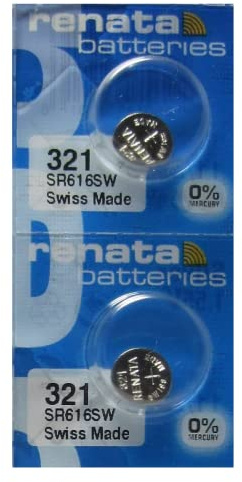 Renata 321 SR616SW Batteries - 1.55V Silver Oxide 321 Watch Battery (2 Count)