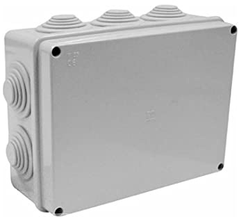 Scatola cassetta di derivazione con passacavi 190x140x70 mm rettangolare da esterno tenuta stagna grigio impermeabile
